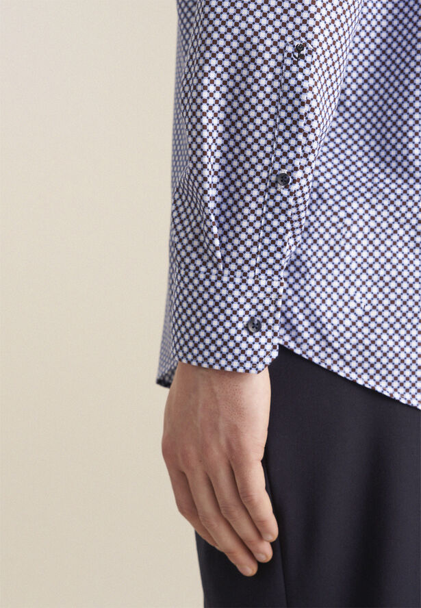 Seidensticker Business Shirt Regular Long sleeve Kent-Collar Print Brown
