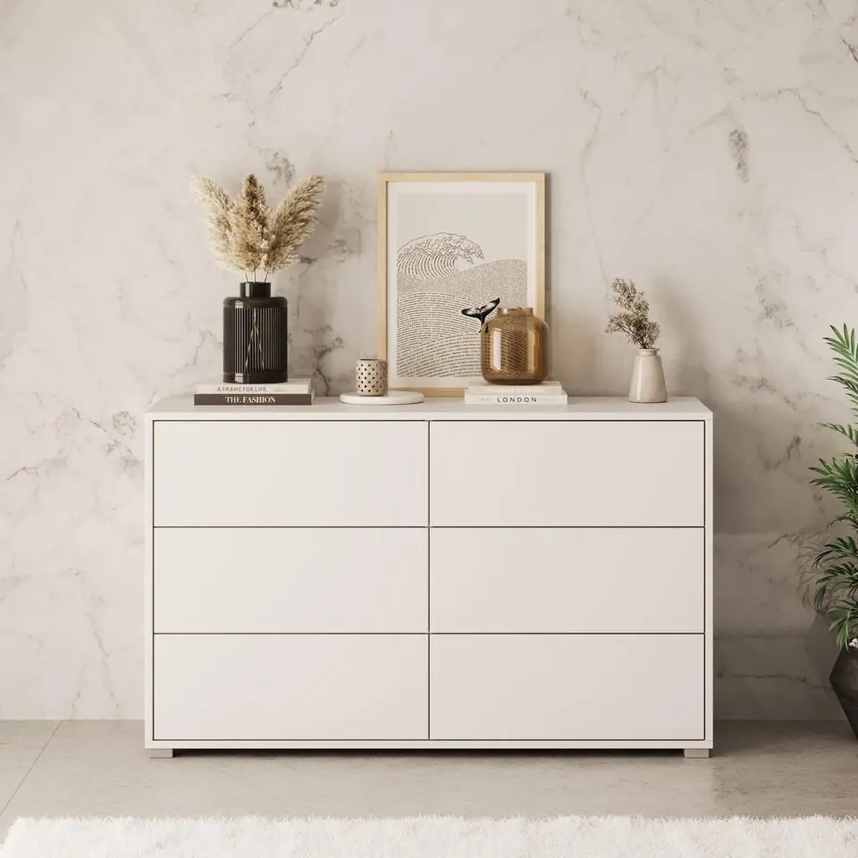 Meubella - Ladekast Gideon - Wit - 120 cm