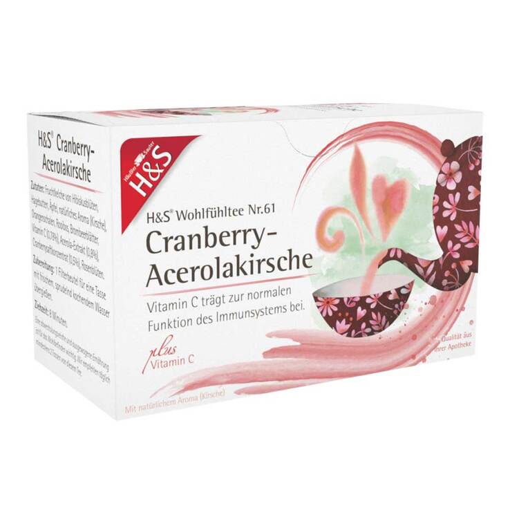 H&S Cranberry-Acerolakirsche mit Vitamin C Fbeutel , 20X2.8 g