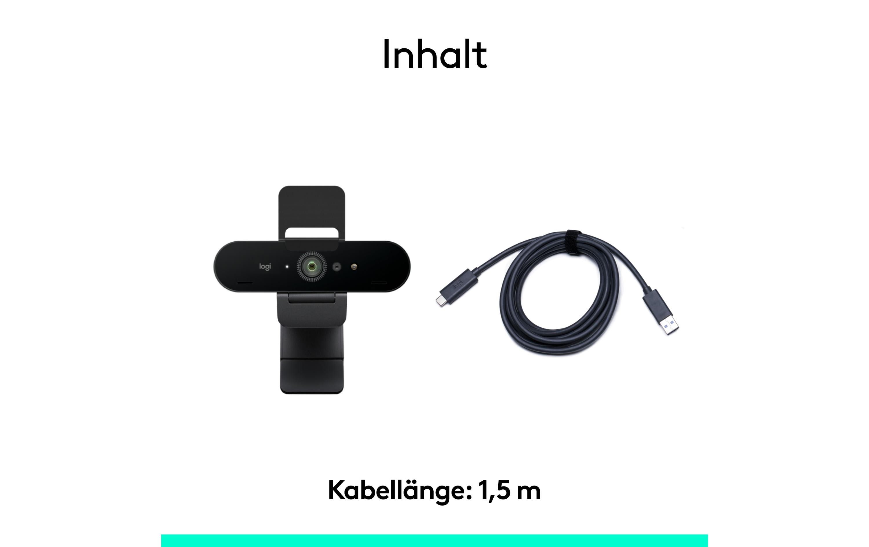 Webcam Brio 4K Ultra HD graphite<br>Professionelle USB-Webcam mit 4K UHD, HDR und Windows Hello-Unterstützung