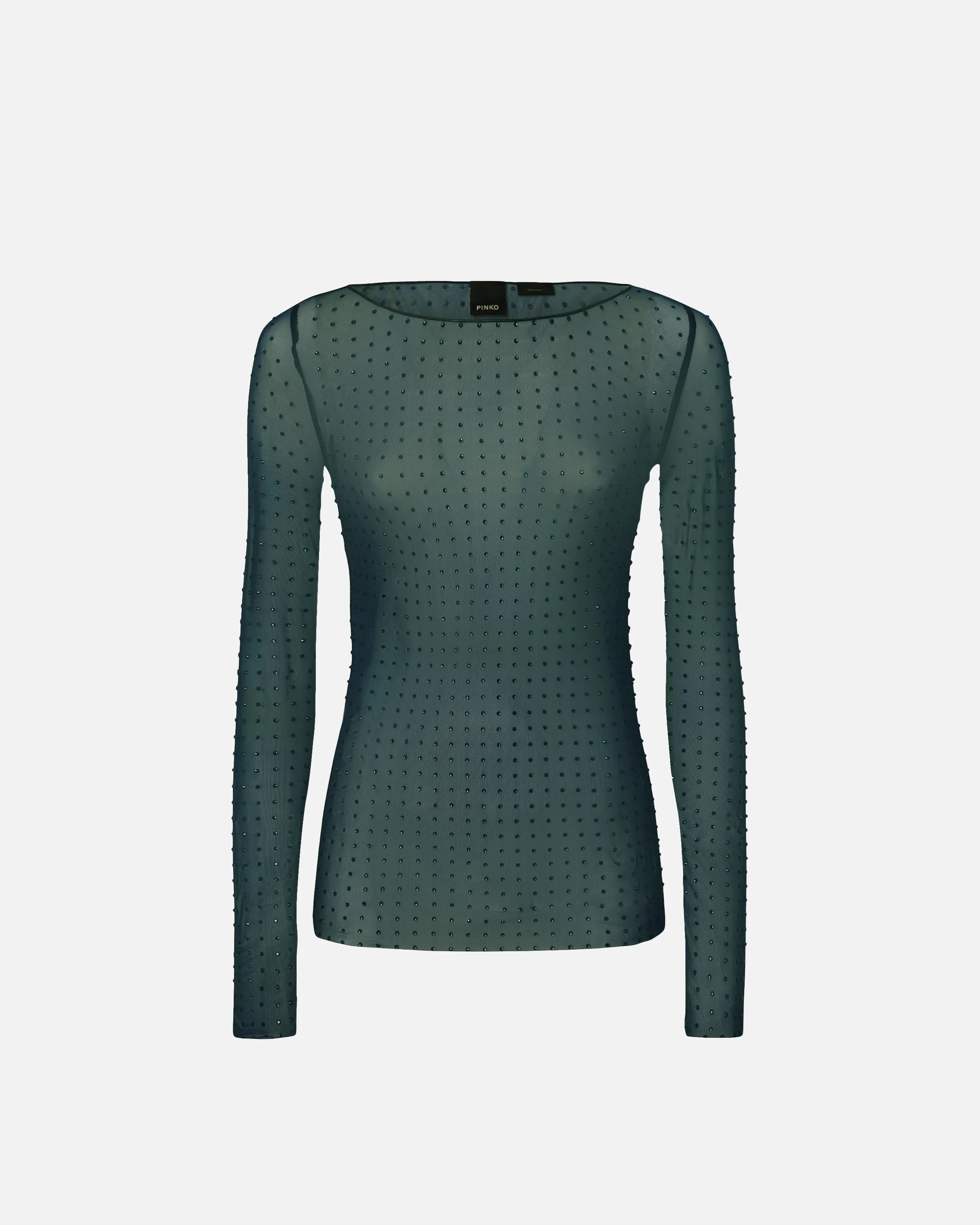 T-shirt avec strass all-over | Vert