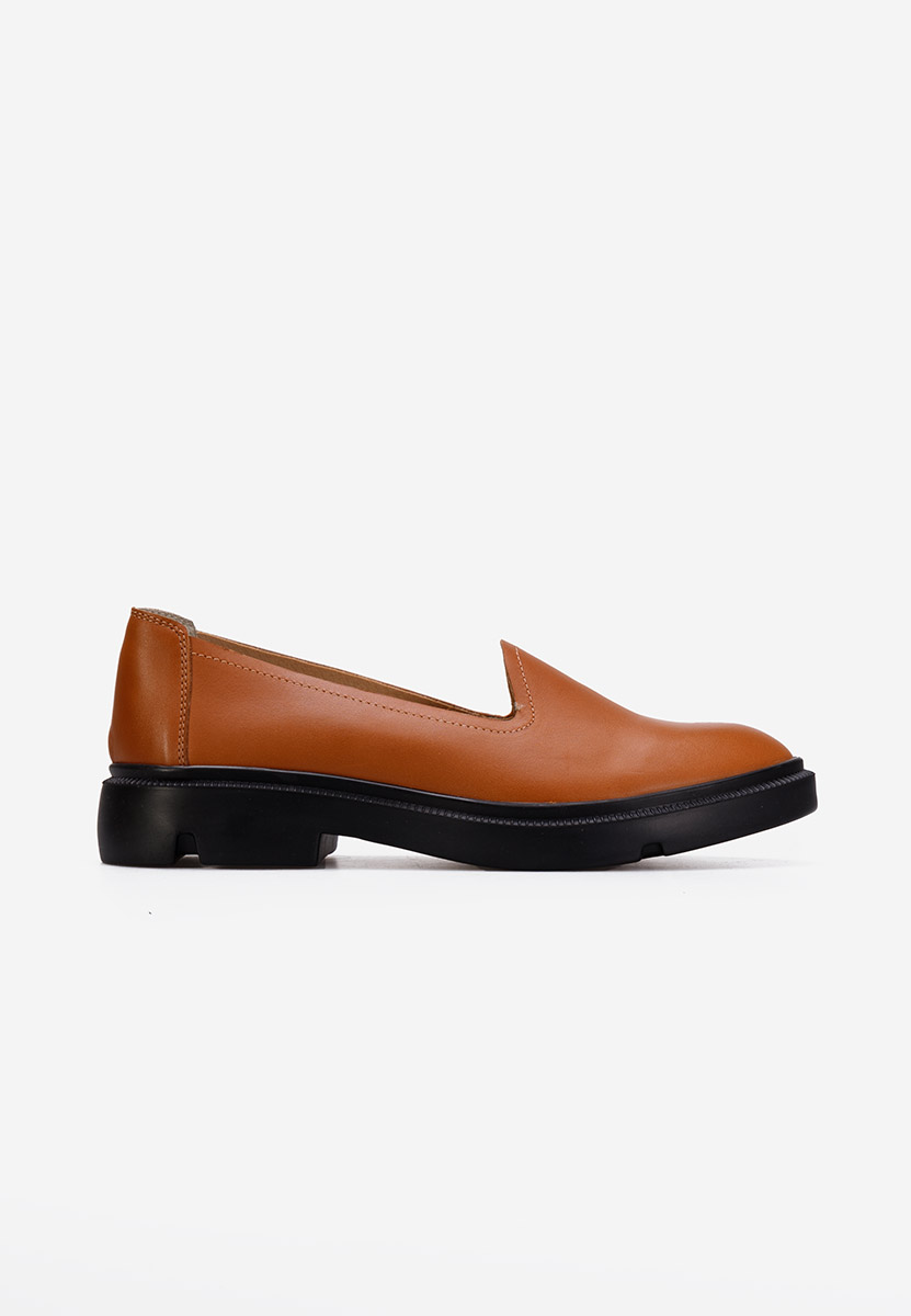 Chaussures casual femme en cuir chameau Manara