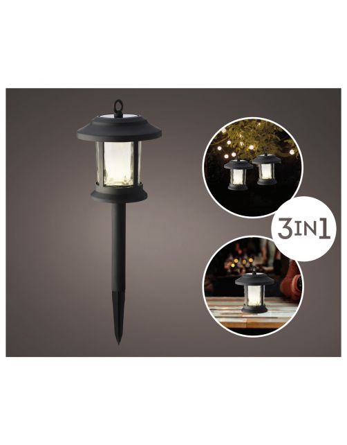 Lumineo Solar Garden Light - Tuinverlichting - 14x14x32 cm Warm Wit