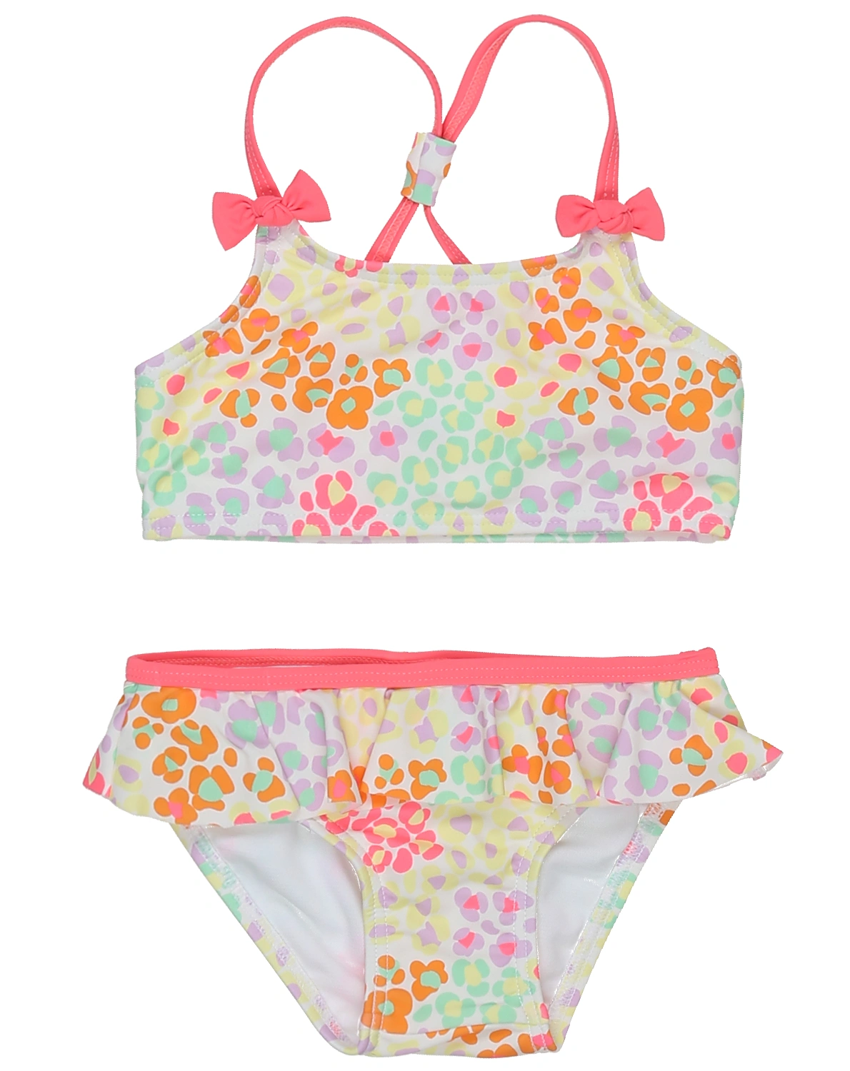 Bikini FLOWER PRINT in white pebble