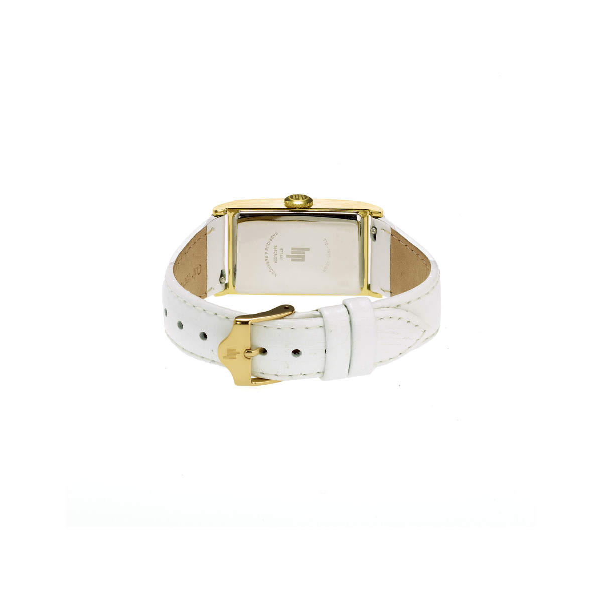 Montre Lip femme acier bracelet cuir vernis blanc