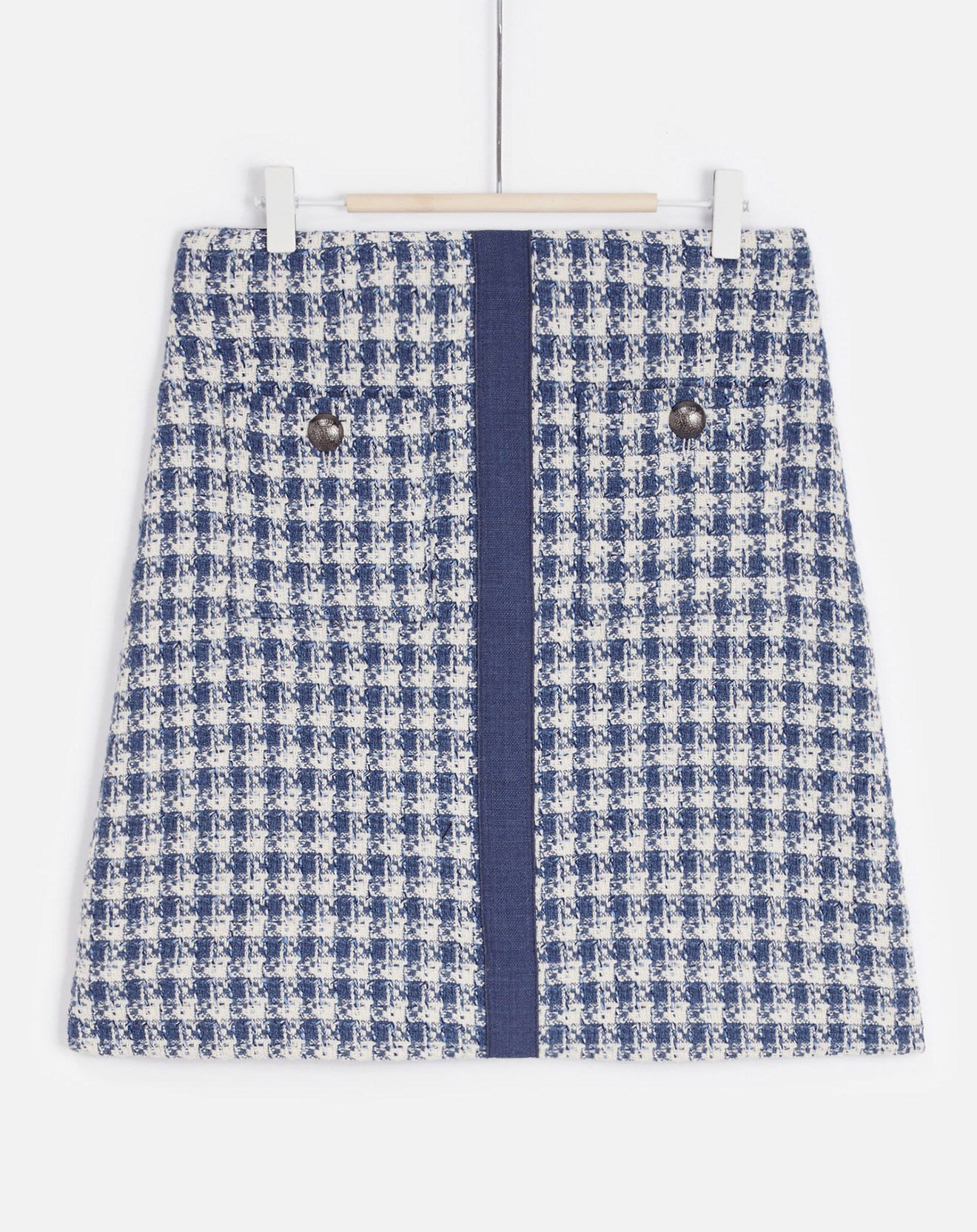 Caroll Jupe en Tweed Tracy bleu violet