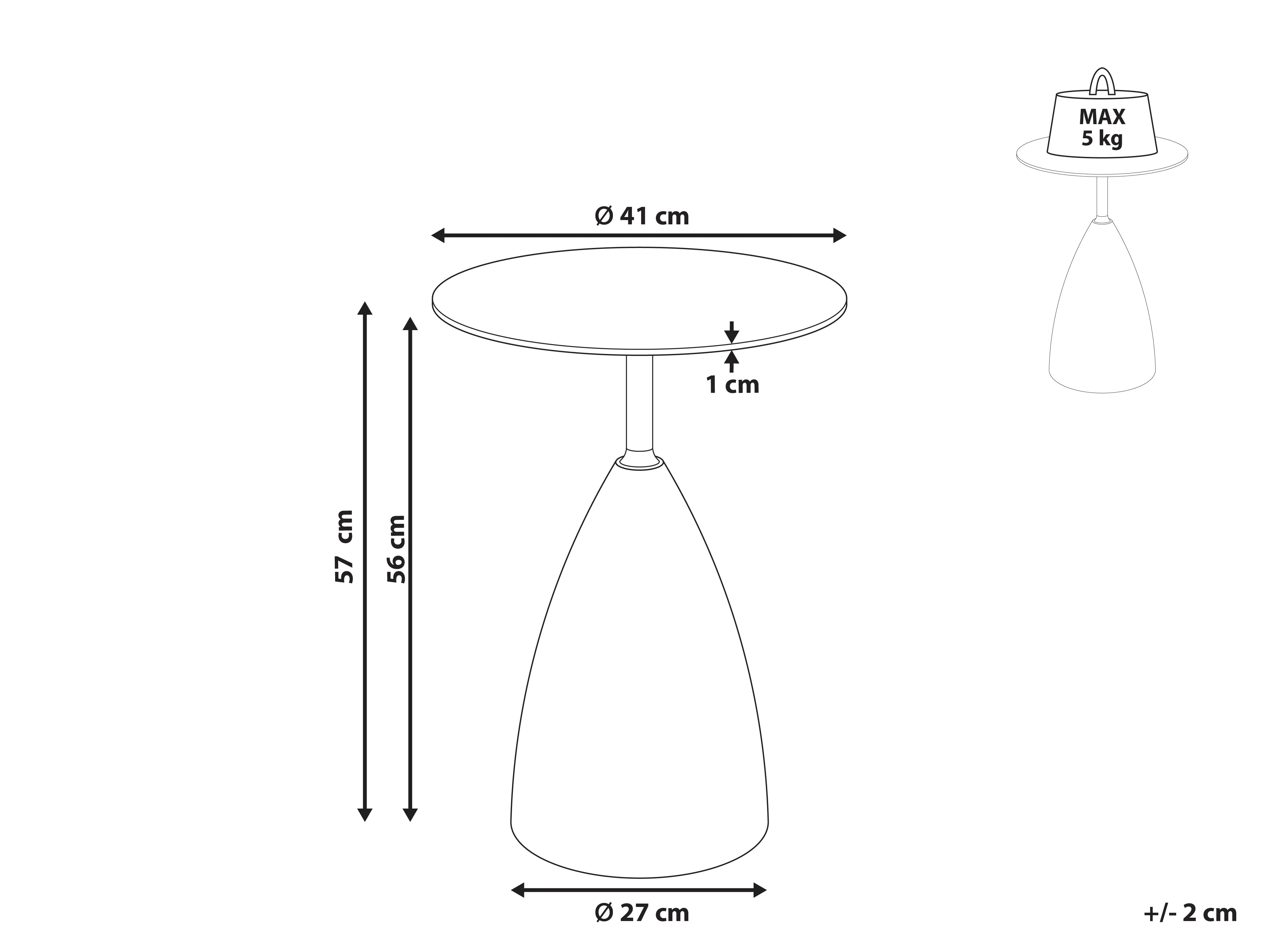 Bijzettafel WALLIS Veiligheidsglas Bruin/zwart