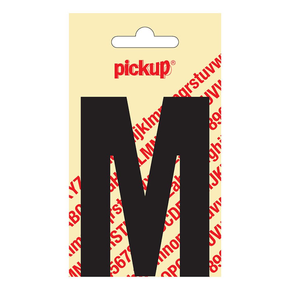 BOKSTAV PICKUP NOBEL M SVART 90 MM SELVKLEBENDE