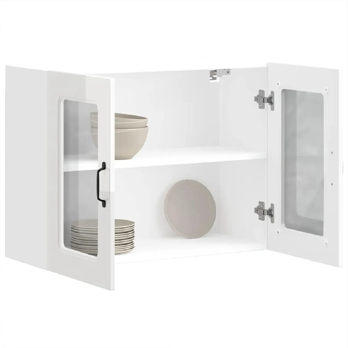 vidaXL Armoire murale Kalmar - Blanc brillant