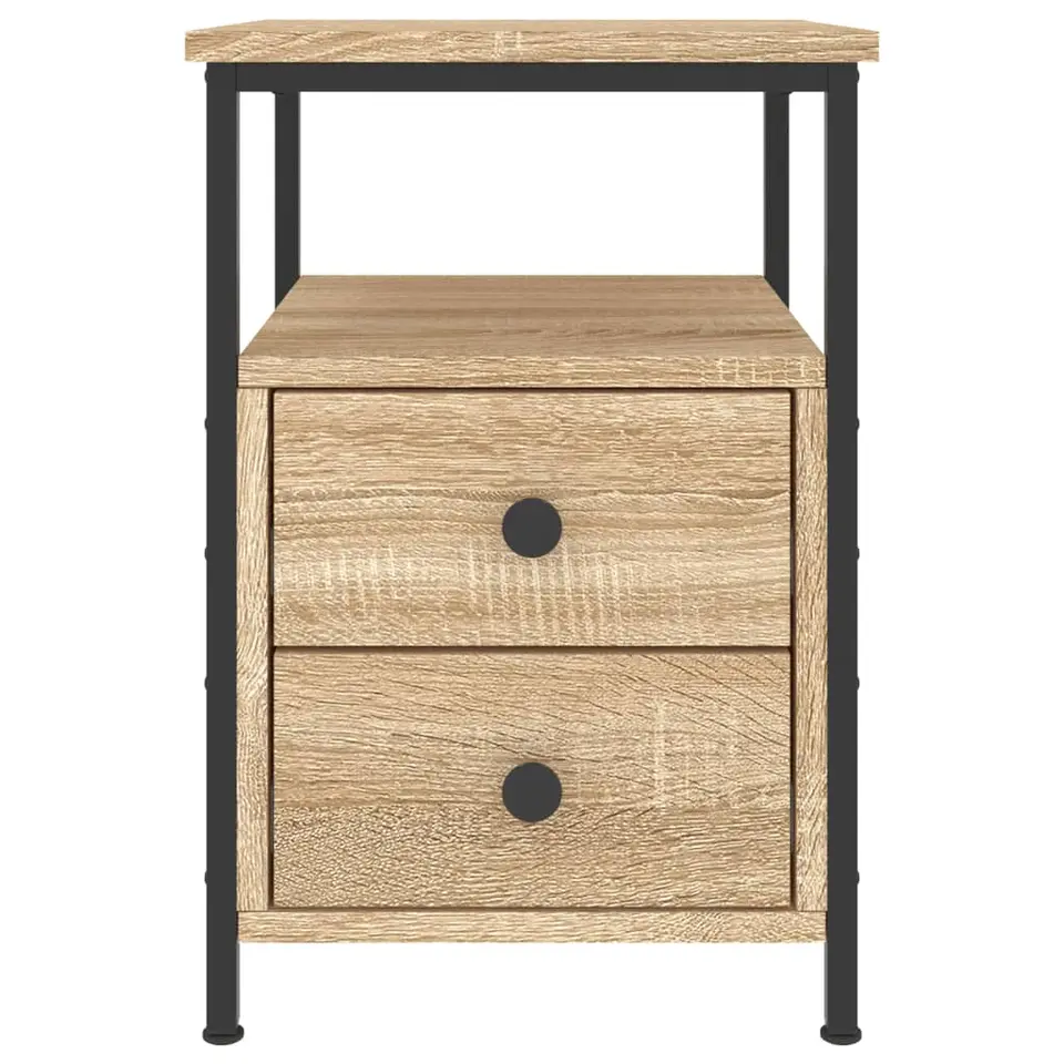 vidaXL - Nachtkastje - Bruin - Bewerkt hout