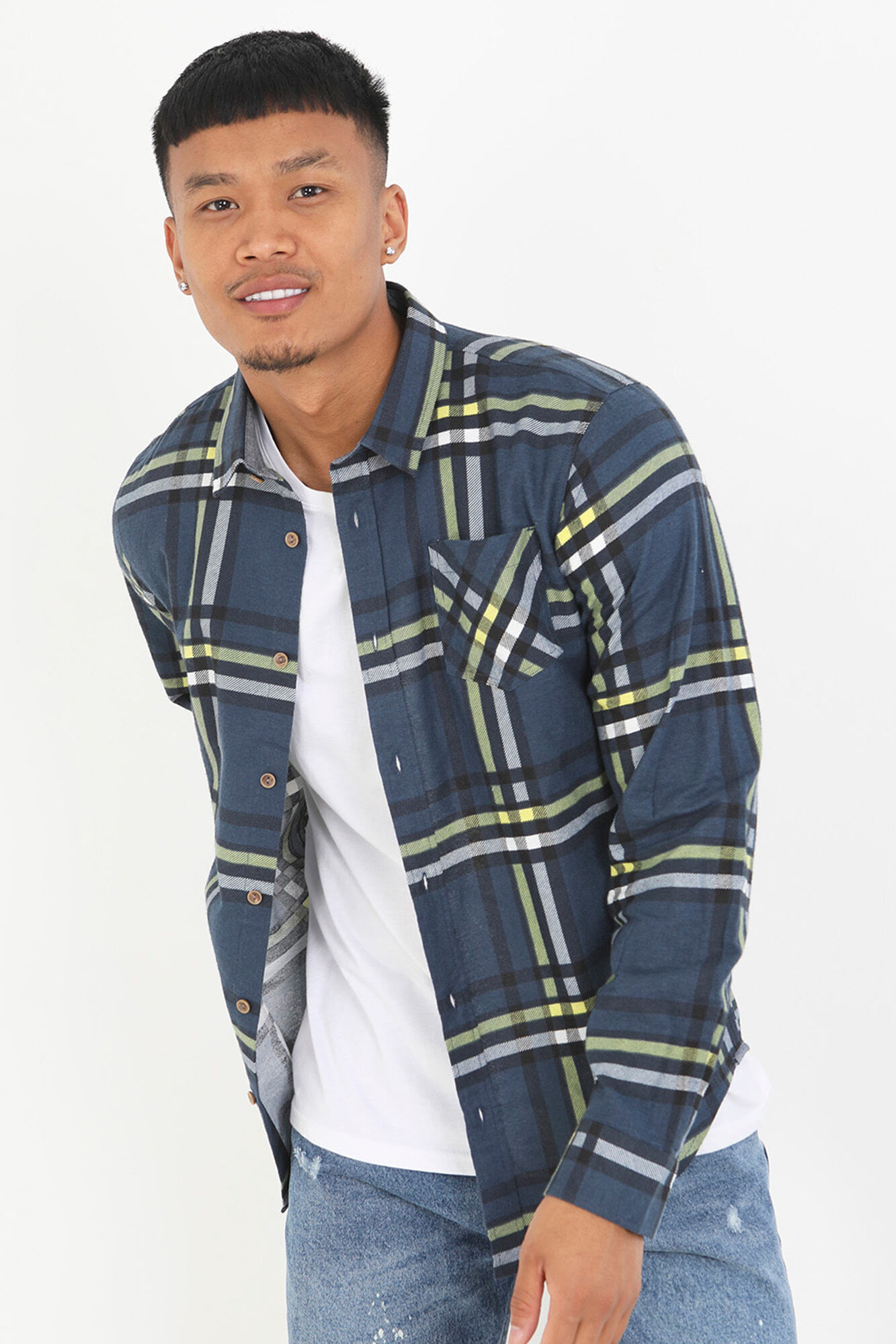 Camisa xadrez com bolso
