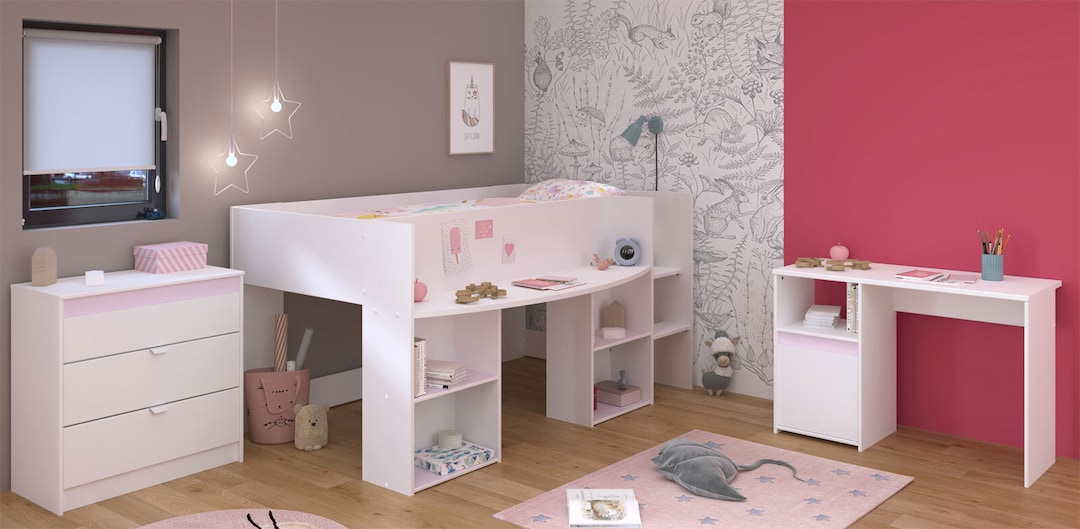 Parisot Kinderzimmer Pirouette 15 weiß / grau / rosa
