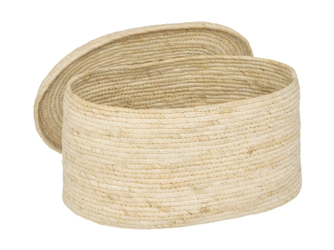 Lot de 2 Paniers de rangement tressés Beige