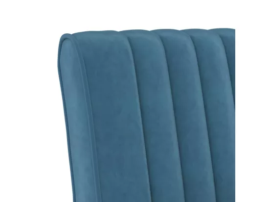 Fauteuil sans accoudoirs bleu velours
