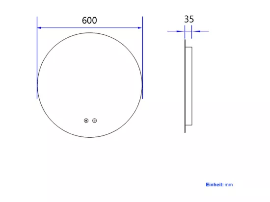 EMKE Miroir lumineux salle de bain rond diamètre 60cm, Miroir LED rétro-éclairage, Interrupteur Tactile, Anti-buée, Lumière Blanche Froide Réglable