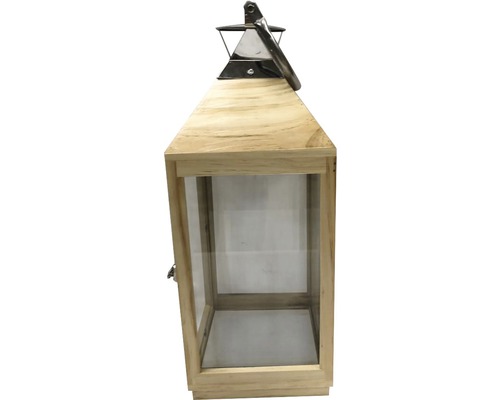 Houten lantaarn, zilver, 19 x 19 x 49,5 cm