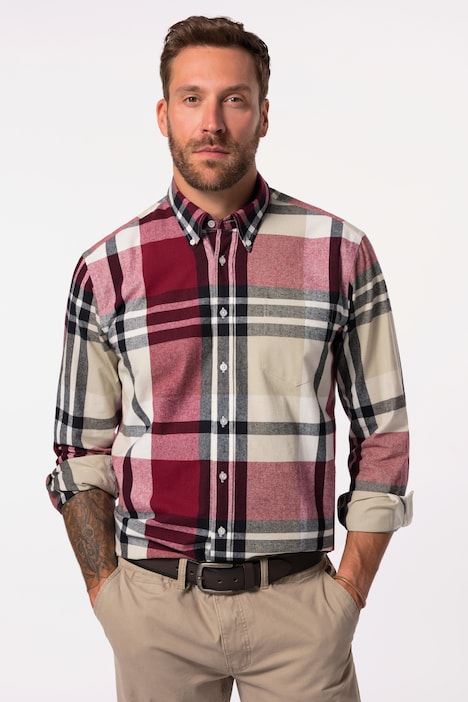 Karo-Flanellhemd, Langarm, Buttondown-Kragen, Modern Fit, bis 8 XL