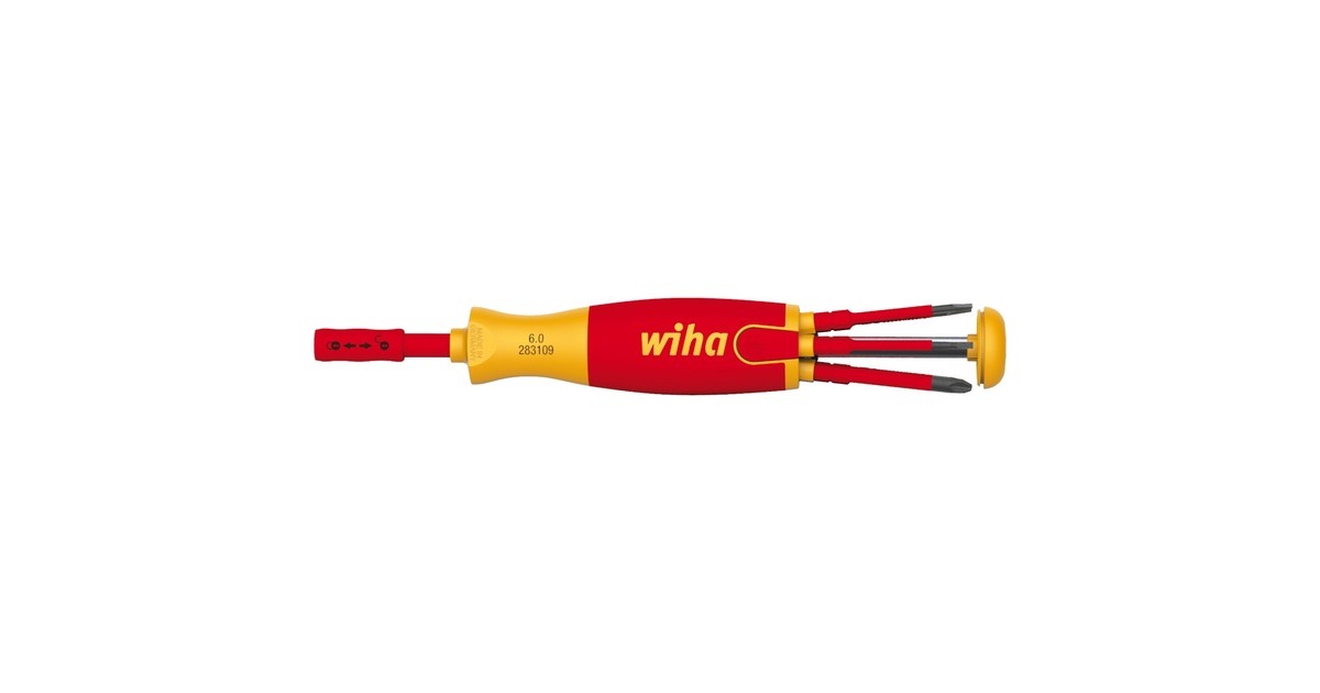 WihaSchroevendraaier met bitmagazijn LiftUp electric  (Rood/geel)