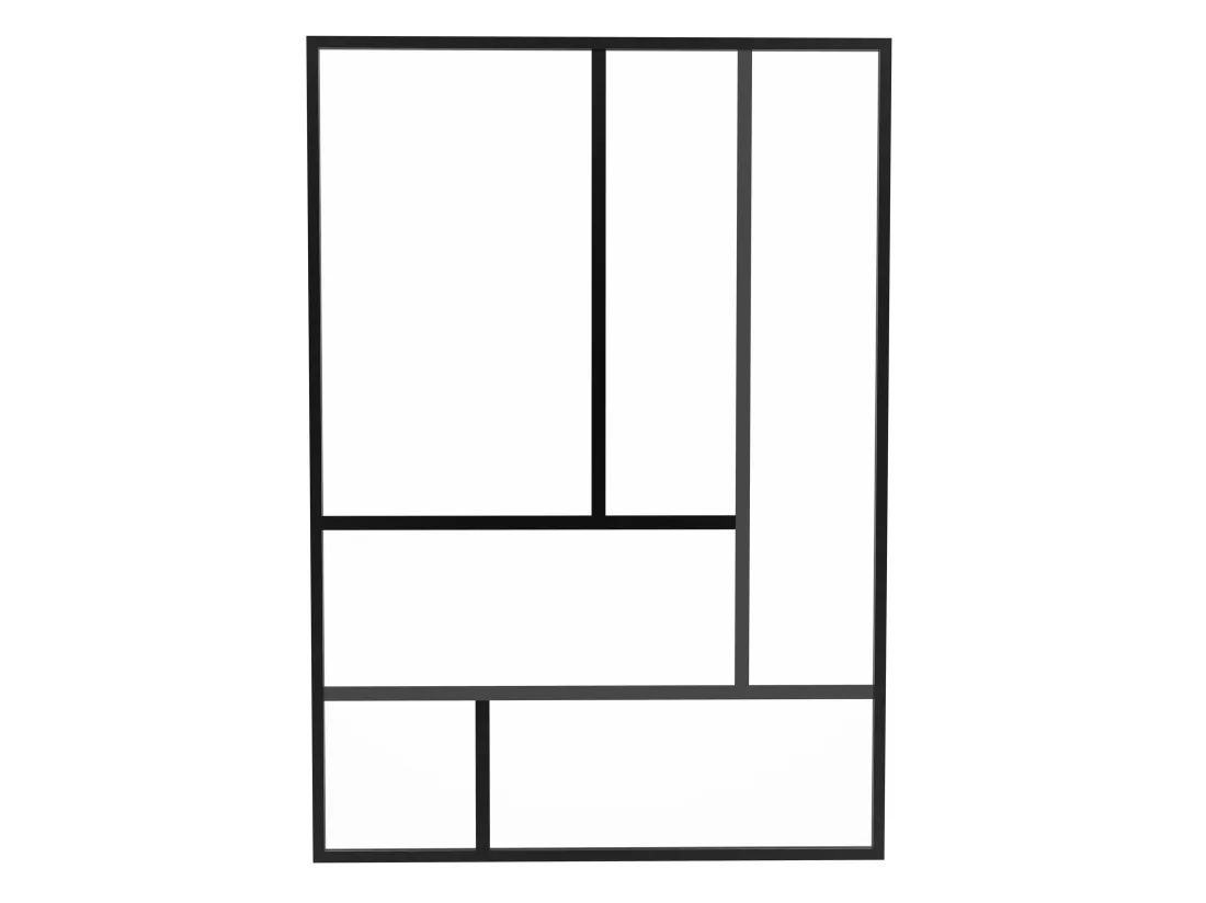 Verrière atelier design en aluminium thermolaqué 150x105 cm - Noir - ARTENA