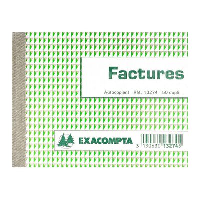 Exacompta - 10 Manifolds Carnets de factures - 50 dupli - 10,5 x 13,5 cm