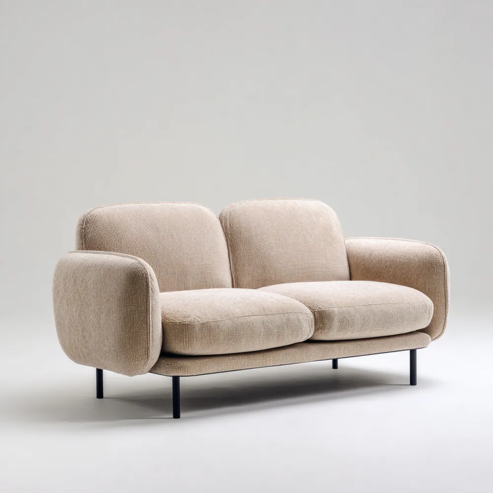 2-Sitzer Sofa 150x85x80 cm - Stoffpolsterung - Beige - Modernes Design