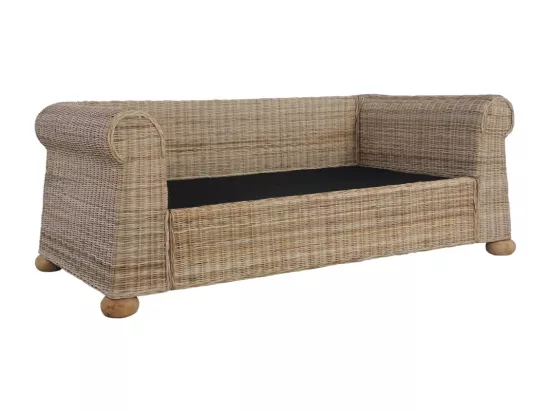 Ensemble de canapés avec coussins 2 pcs rotin naturel