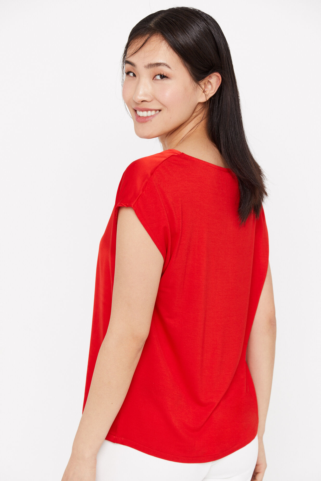 Blusa com detalhes em renda - Vermelha