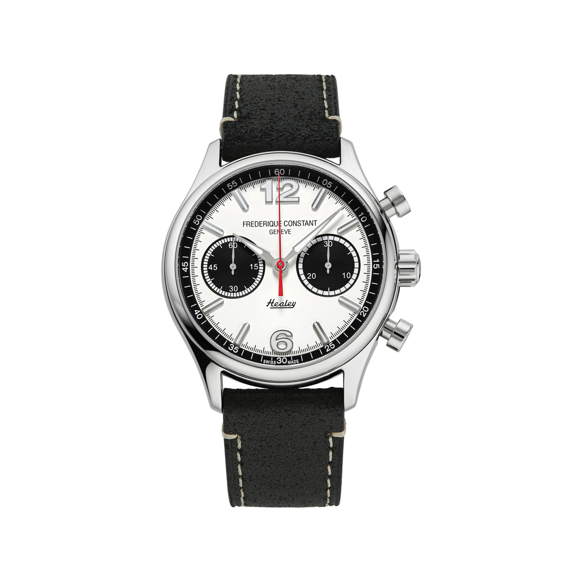 Montre Frédérique Constant homme chronographe automatique acier cuir noir