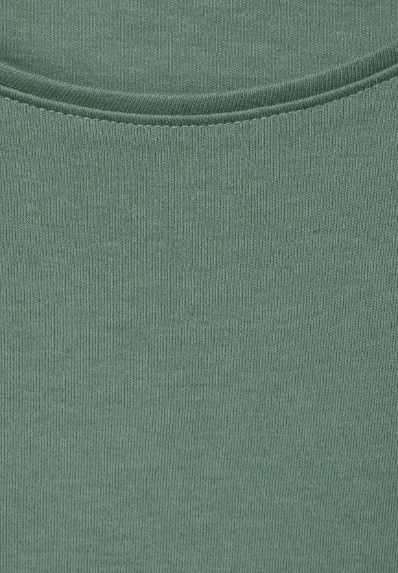 Basic T-Shirt in Unifarbe - raw salvia green