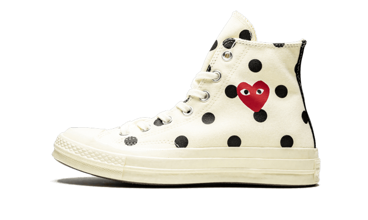 Converse Chuck Taylor All-Star 70s Hi Comme des Garçons PLAY Polka Dot White