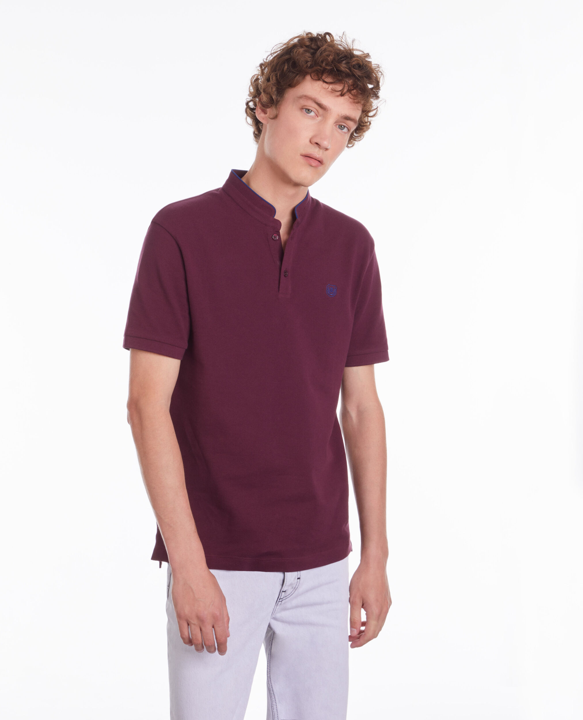Polo bordeaux en coton