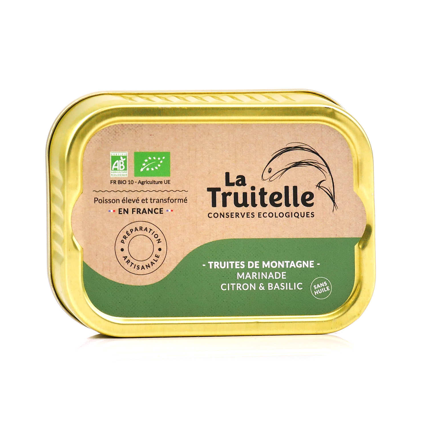 Truites de montagne marinade citron et basilic bio - Sans huile