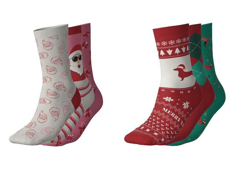3 Paar dames kerstsokken