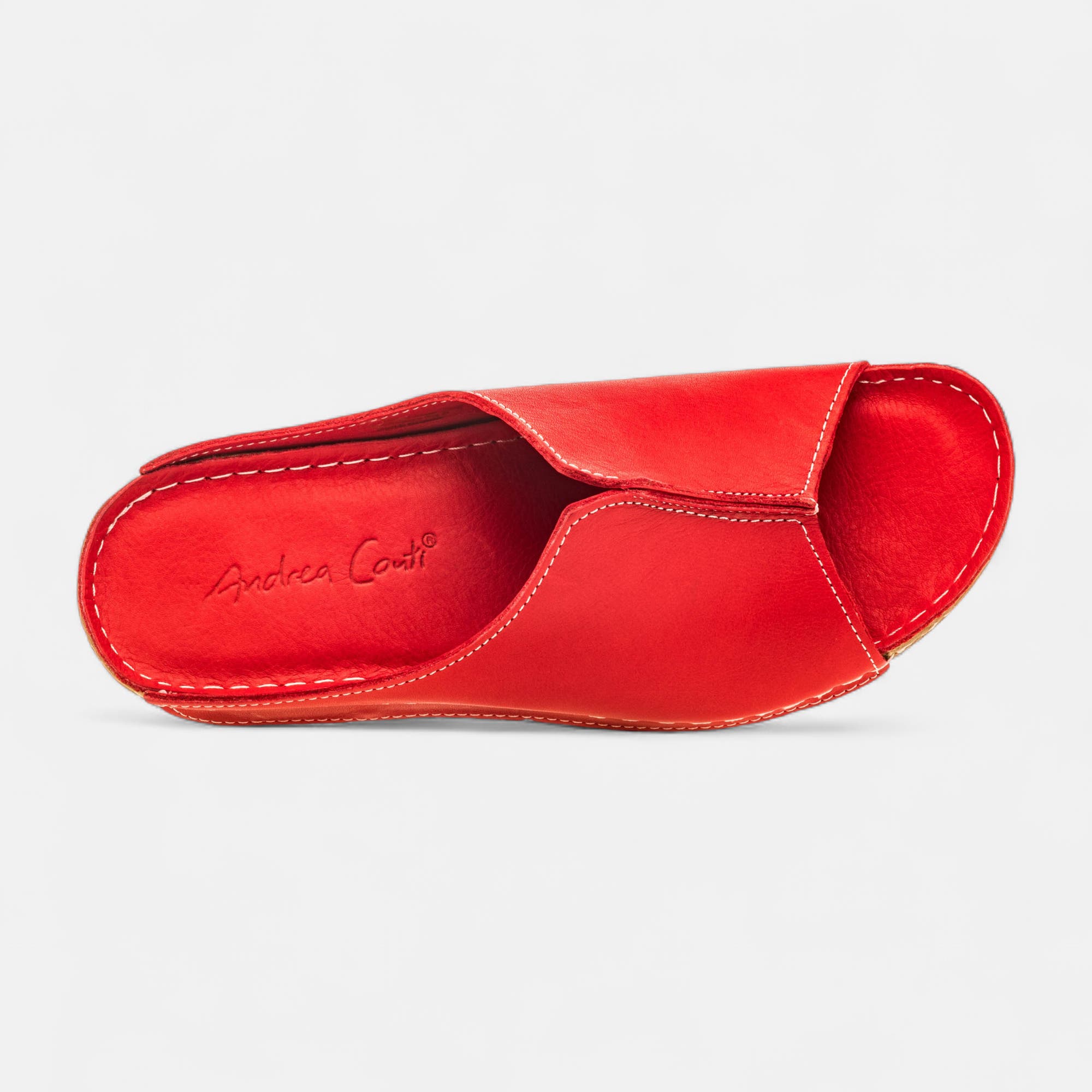 Mules Femme en cuir rouge