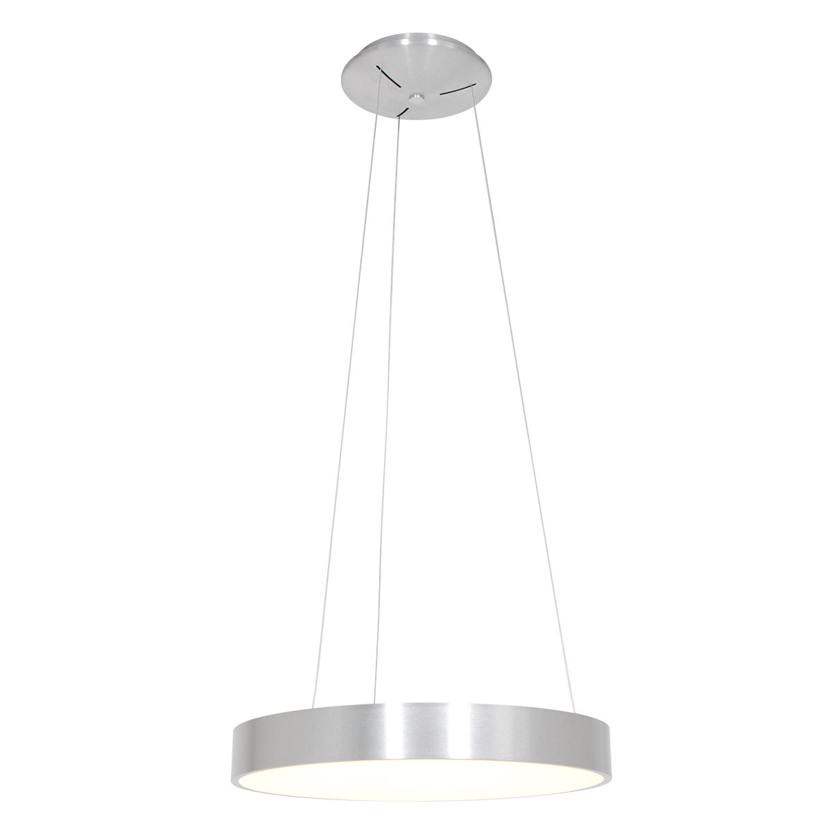Design hanglamp zilver incl. LED dimbaar - Ringlede