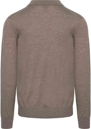 King Essentials The Robert Long Sleeve Poloshirt Merino Bruin KM111030002-N050T kopen