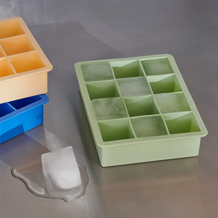 HAY - Silikon Eiswürfelbereiter rechteckig XXL, Cubes, eisblau