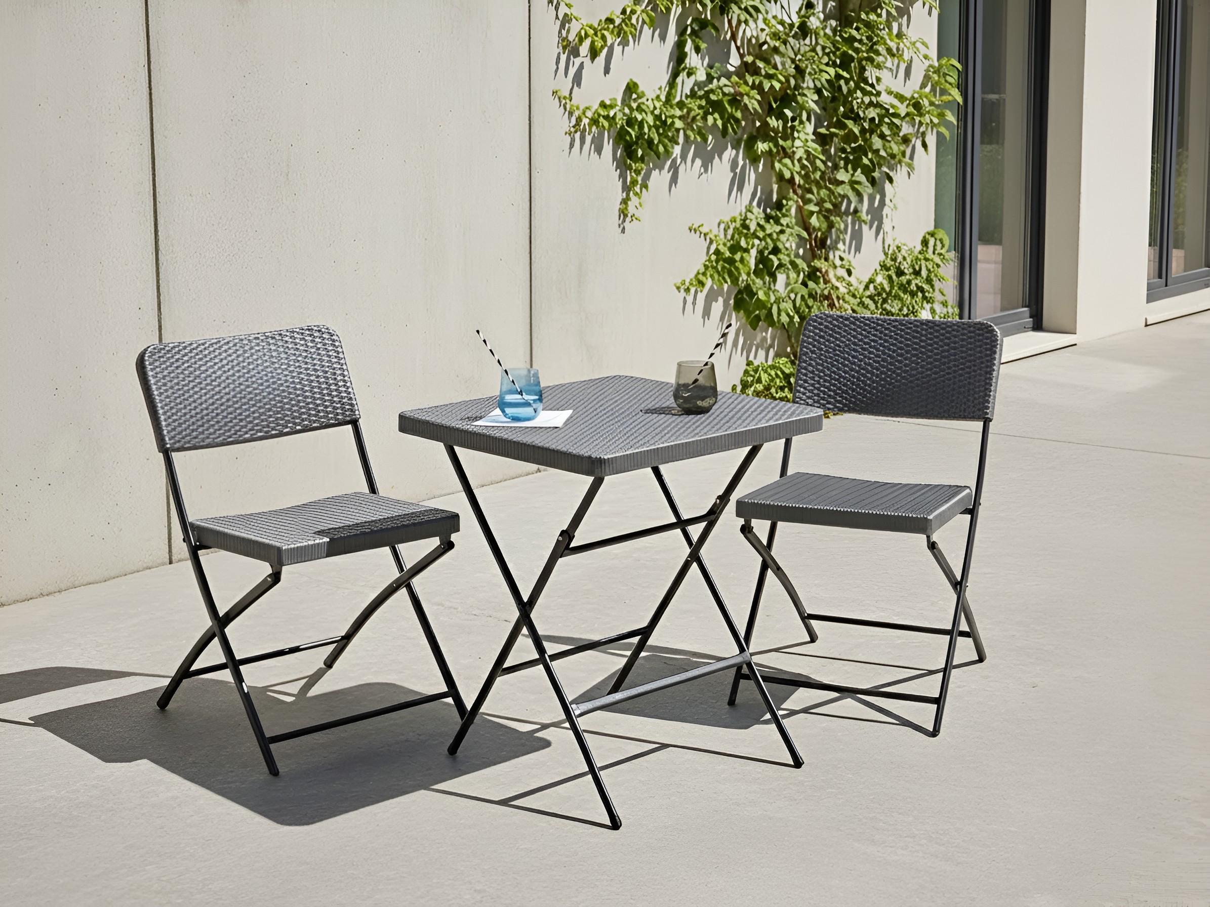 Bistroset inklapbaar TRAPPETO Grijs