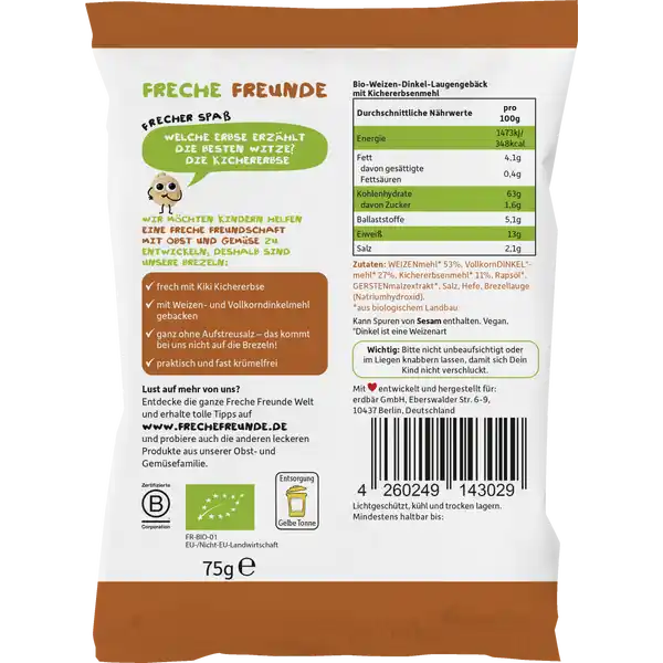Bio Dinkel & Kichererbse Brezeln