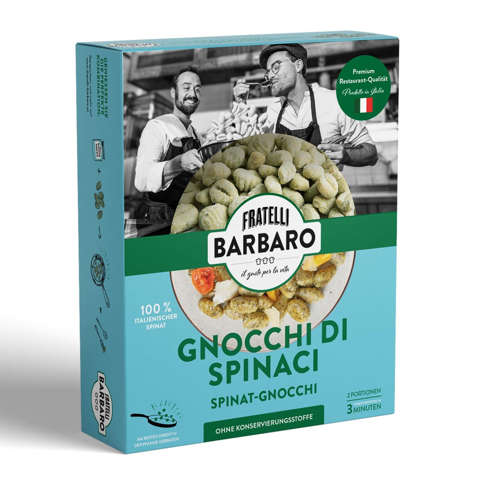 Fratelli Barbaro Gnocchi mit Spinat