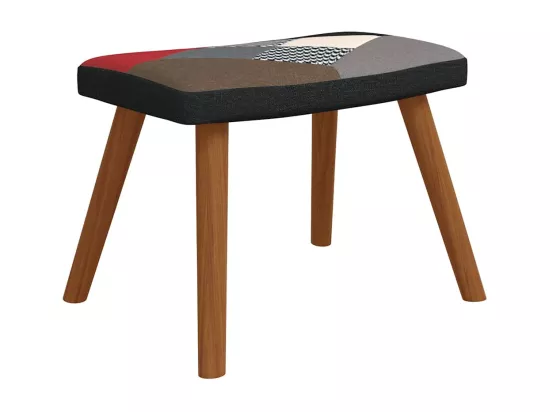 Chaise de relaxation avec repose-pied Patchwork Tissu