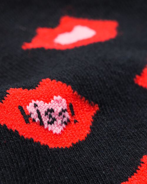 chaussettes avec coton lots of kisses noir