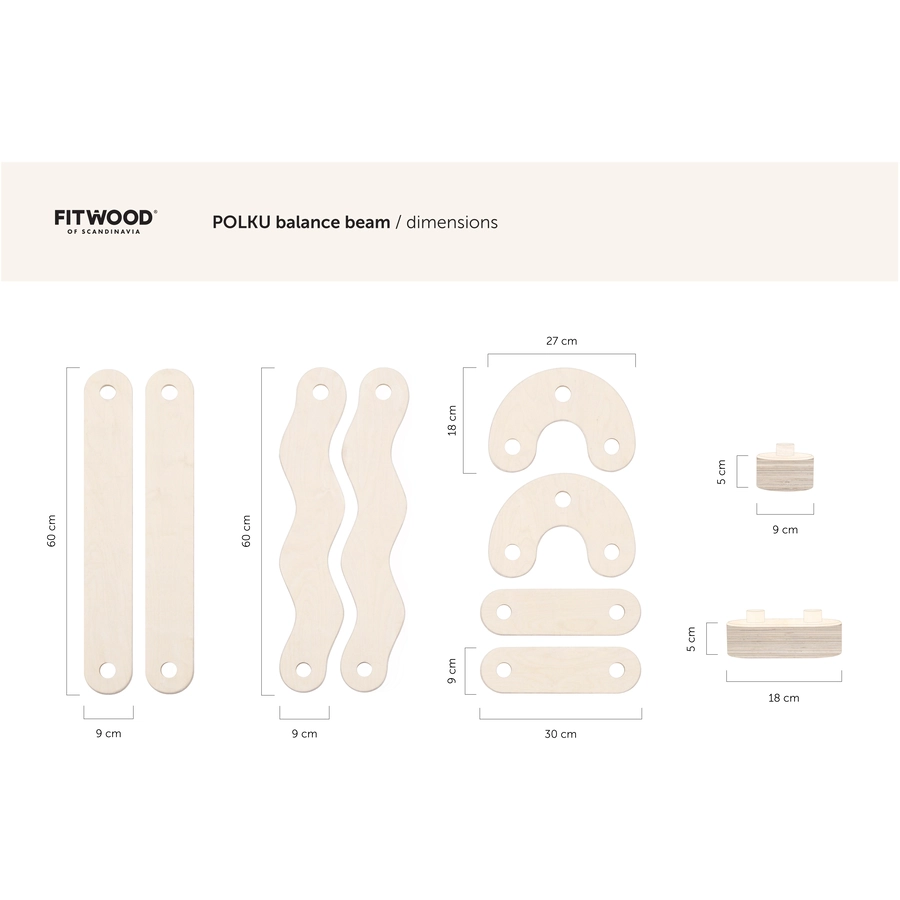 Fitwood POLKU Balancierbalken L - Birke