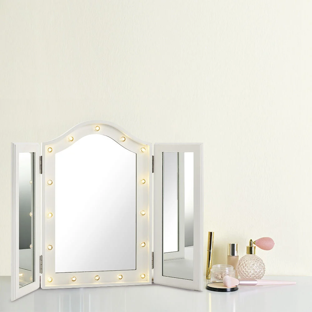 Miroir tryptique à LED rectangulaire à poser blanc