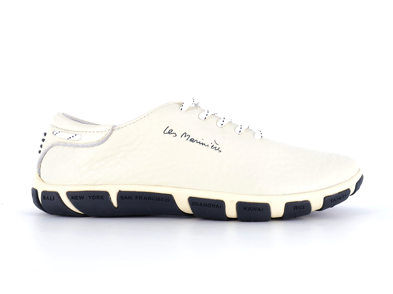 Tbs-JAZARU Cuir Blanc Casse