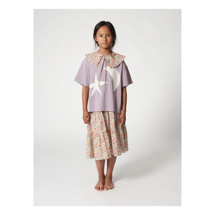 Tangerine Col Claudine Amovible Fleurs | Orange