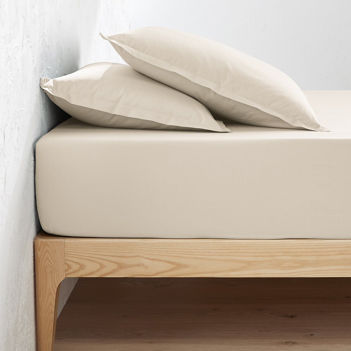 LA REDOUTE INTERIEURS<br>Lençol justo de algodão percal, bainha 30 cm Cenário
