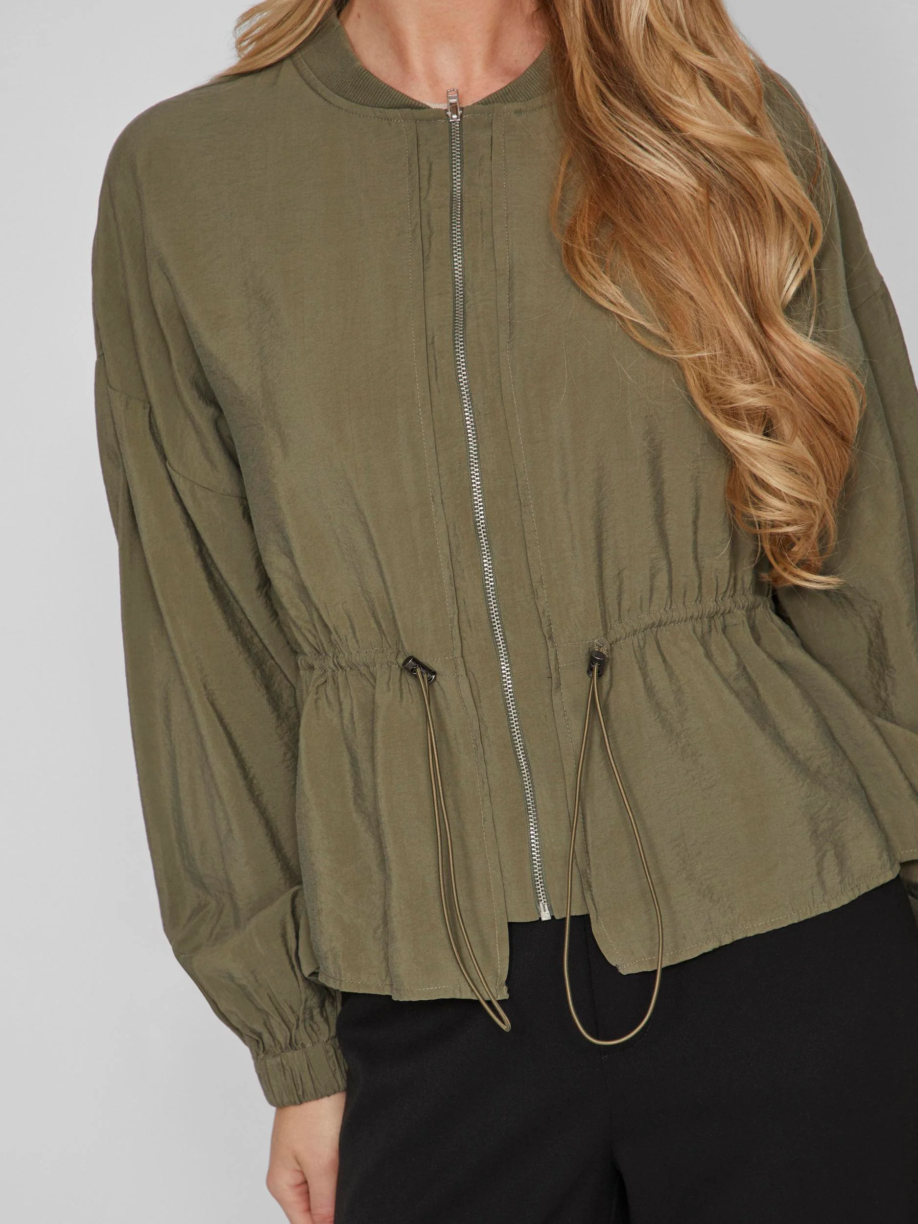 Vila  Visuva L/S Zip Short cardigan - Dusty Olive