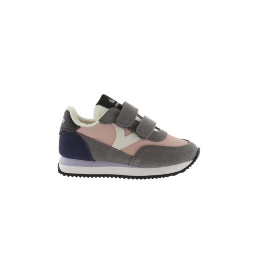 Tênis infantil Victoria Astro em nylon com detalhes multicoloridos e fechamento duplo em velcro.