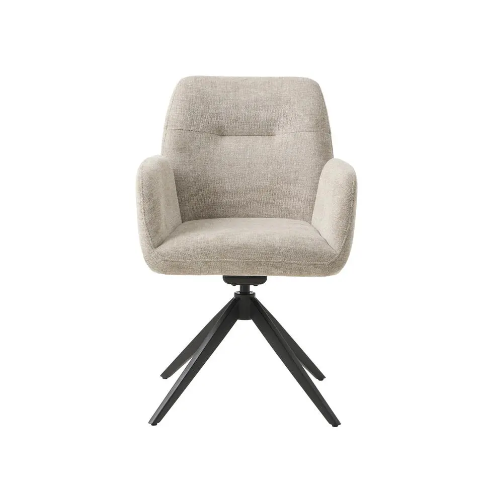 Eetkamerstoel Beige Metaal - 57,5x62x88cm - Roxana